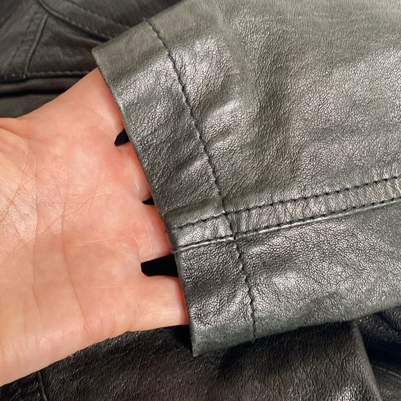 Theory Rock Nyreel Lambskin Bomber Jacket - Picture 9 of 10